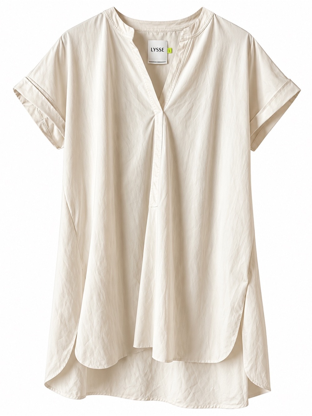 Lyssé Cream V-Neck High-Low Tunic Dress